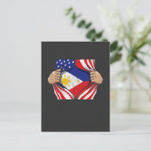 Filipino Roots Flag Flag Postkarte (Stehend Vorderseite)
