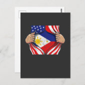 Filipino Roots Flag Flag Postkarte (Vorne/Hinten)