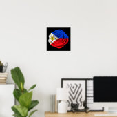Filipino Rose Flag Schwarz Poster (Heimbüro)