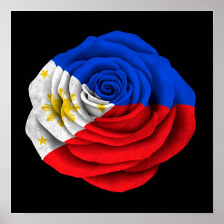 Filipino Rose Flag Schwarz Poster
