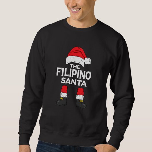 Filipino Santa Matching Familiengruppe Weihnachten Sweatshirt (Vorderseite)
