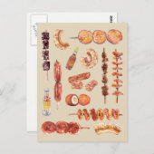 Filipino Street Food in Watercolor Pinoy Postkarte (Vorne/Hinten)