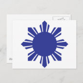 Filipino Sun - Blau Postkarte (Vorne/Hinten)