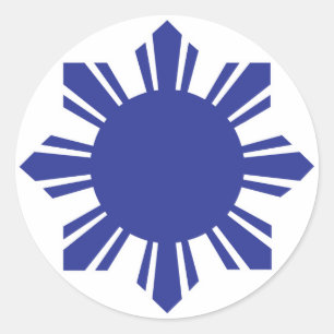 Filipino Sun - Blau Runder Aufkleber