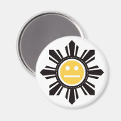 Filipino Sun Face - Gelb Magnet (Vorderseite/Rückseite)