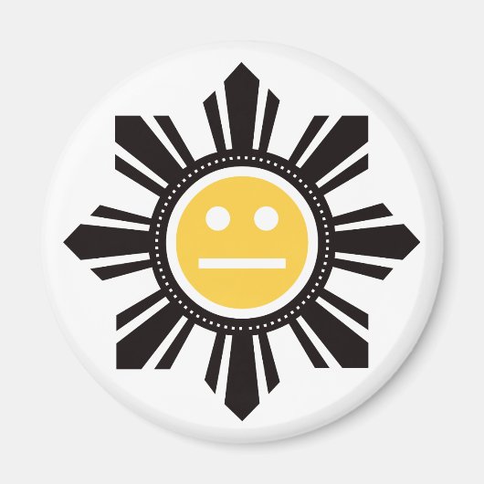 Filipino Sun Face - Gelb Magnet (Vorne)