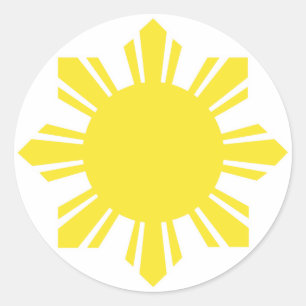 Filipino Sun - Gelb Runder Aufkleber