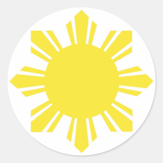 Filipino Sun - Gelb Runder Aufkleber (Vorderseite)