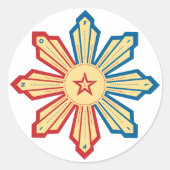 Filipino Sun - LS Runder Aufkleber (Vorderseite)