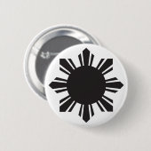 Filipino Sun - Schwarzes Button (Vorne & Hinten)