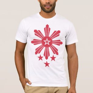 Filipino Sun und Sterne - Rot T-Shirt