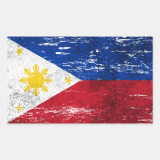 Filipinoflagge Rechteckiger Aufkleber