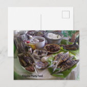 Filipinoisches Partyessen. Postkarte (Vorne/Hinten)