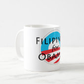 Filipinos für Obama Kaffeetasse (Vorderseite Links)