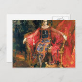 Filipp Malyavin - Portrait von Alexandra Balashova Postkarte (Vorne/Hinten)