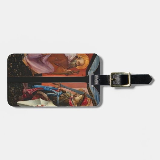 Filippo Lippi-Heiliges Anthony und Erzengel Gepäckanhänger (Vorderseite horizontal)