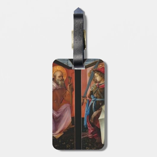 Filippo Lippi-Heiliges Anthony und Erzengel Gepäckanhänger (Rückseite vertikal)