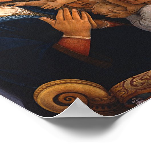 Filippo Lippi - Madonna und Kind mit zwei Engeln Poster (Ecke)