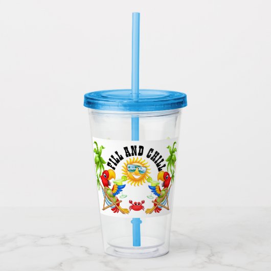 Fill and Chill Parrot Tumbler Acryltrinkbecher (Vorderseite)