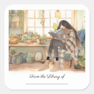 Fill In Book Label Quadratischer Aufkleber