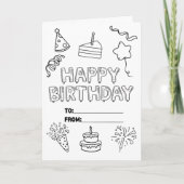 Fill In The Blank Birthday Coloring Card Karte (Vorderseite)