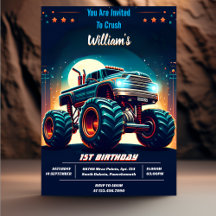 Fill Kids Boy Cars Cool Monster Truck 1. Geburtsta