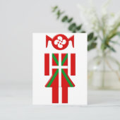 Fille Basque drapeau Euskadi Bayonne Postkarte (Stehend Vorderseite)
