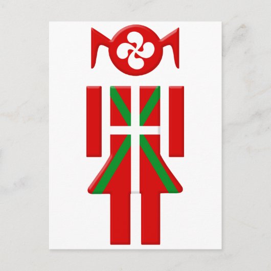 Fille Basque drapeau Euskadi Bayonne Postkarte (Vorderseite)