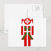 Fille Basque drapeau Euskadi Bayonne Postkarte (Vorne/Hinten)