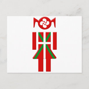 Fille Basque drapeau Euskadi Bayonne Postkarte