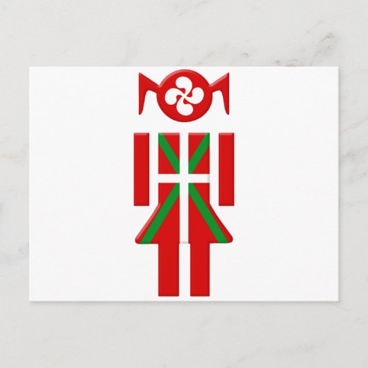 Fille Basque drapeau Euskadi Bayonne Postkarte (Vorderseite)