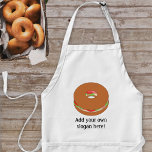 Filled Bagel - add funny slogan, name or business Schürze<br><div class="desc">Add a slogan or name to create a personalized gift with a bagel theme. Image shows a bread ring filled with lettuce,  meat and tomato.</div>