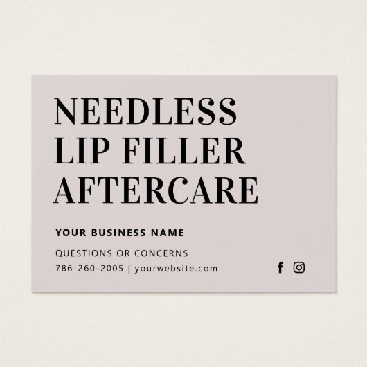 Filler Esthetician Aftercare (Vorderseite)