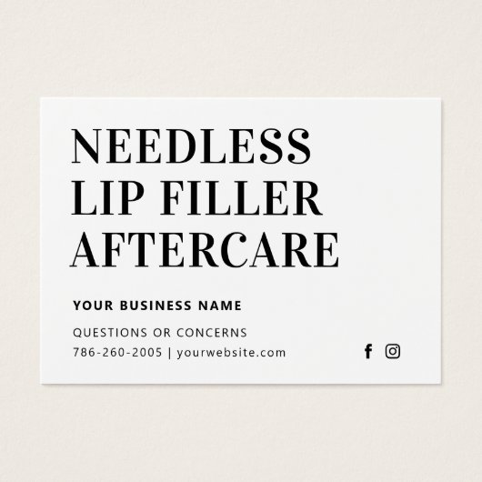Filler Esthetician Aftercare (Vorderseite)