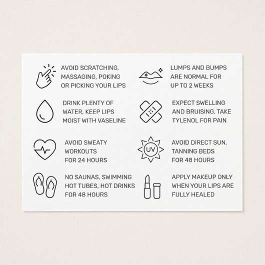 Filler Esthetician Aftercare (Rückseite)