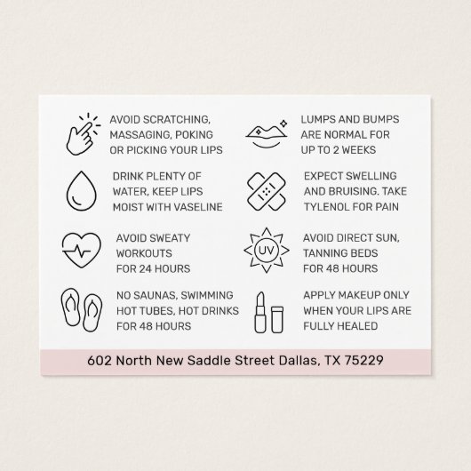 Filler Esthetician Aftercare (Rückseite)