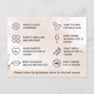 Filler PostCard Aftercare Instruction Postkarte