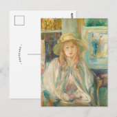 Fillette au Chapeau de Paille | Berthe Morisot Postkarte (Vorne/Hinten)