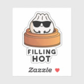Filling Hot Funny Dumpling Pun Aufkleber (Blatt)