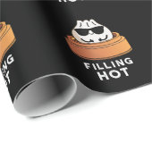 Filling Hot Funny Dumpling Pun Dark BG Geschenkpapier (Rolleneckpunkt)