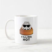 Filling Hot Funny Dumpling Pun Kaffeetasse (Links)