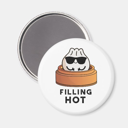 Filling Hot Funny Dumpling Pun Magnet (Vorderseite/Rückseite)