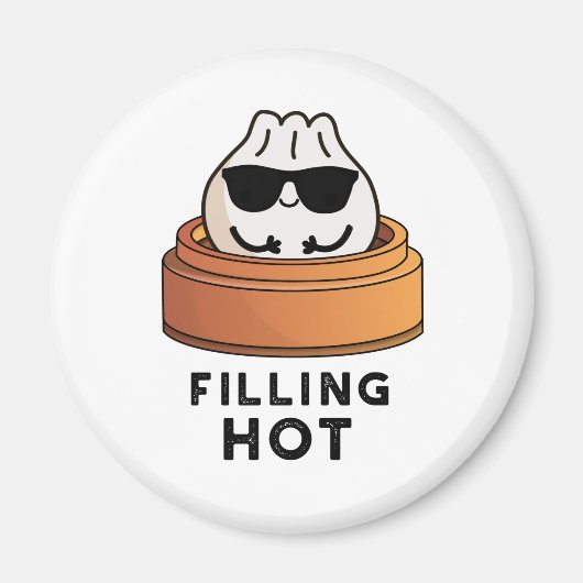 Filling Hot Funny Dumpling Pun Magnet (Vorne)