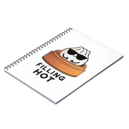 Filling Hot Funny Dumpling Pun Notizblock (Linke Seite)