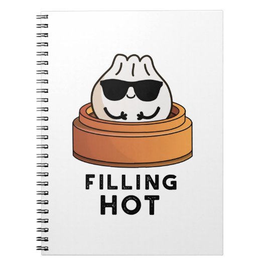 Filling Hot Funny Dumpling Pun Notizblock (Vorderseite)