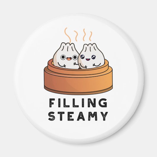 Filling Steamy Funny Dimsum Bao Pun Magnet (Vorne)