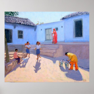 Filling Water Buckets Rajasthan India Poster