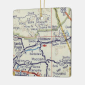 Fillmore CA Vintage Karte Keramikornament (Links)