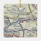 Fillmore CA Vintage Karte Keramikornament (Rückseite)