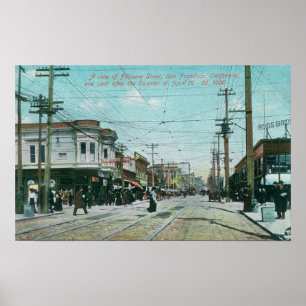 Fillmore Street View 1 Jahr nach Feuer 1906 Poster